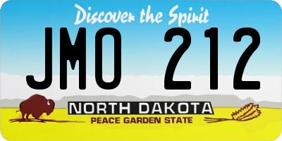 ND license plate JMO212