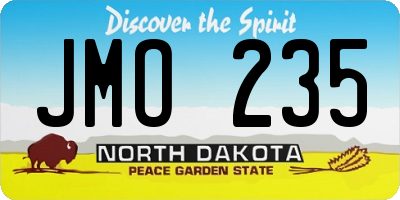 ND license plate JMO235