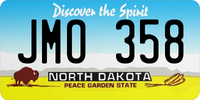 ND license plate JMO358