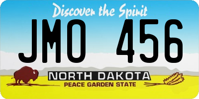 ND license plate JMO456