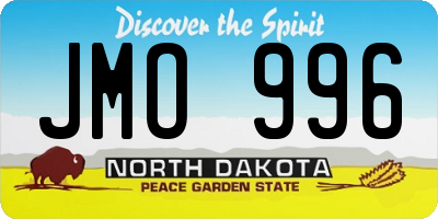 ND license plate JMO996