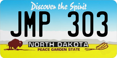 ND license plate JMP303