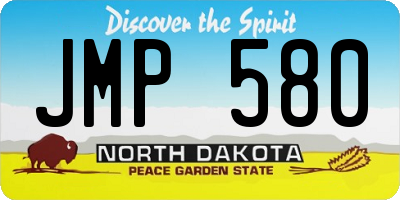 ND license plate JMP580
