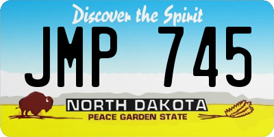 ND license plate JMP745