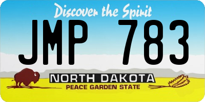 ND license plate JMP783