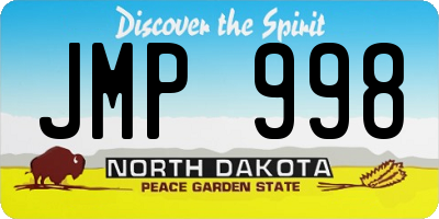 ND license plate JMP998