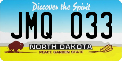 ND license plate JMQ033