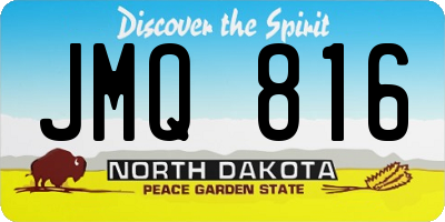 ND license plate JMQ816