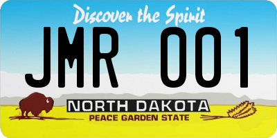 ND license plate JMR001