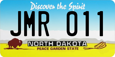 ND license plate JMR011