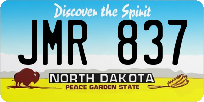 ND license plate JMR837