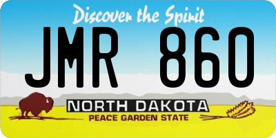 ND license plate JMR860