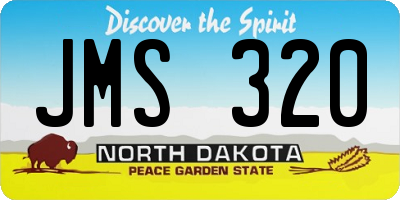 ND license plate JMS320