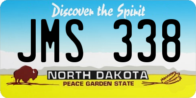 ND license plate JMS338