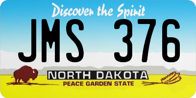 ND license plate JMS376