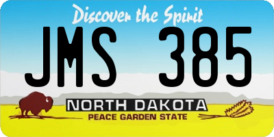ND license plate JMS385