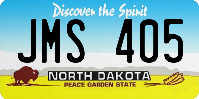 ND license plate JMS405