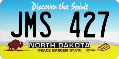 ND license plate JMS427