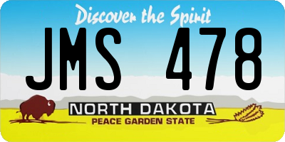ND license plate JMS478