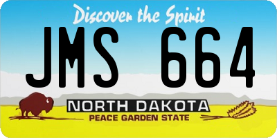ND license plate JMS664