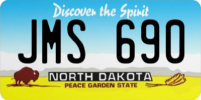 ND license plate JMS690