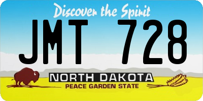 ND license plate JMT728