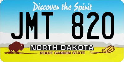 ND license plate JMT820