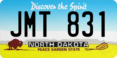 ND license plate JMT831