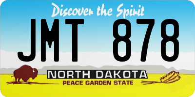 ND license plate JMT878
