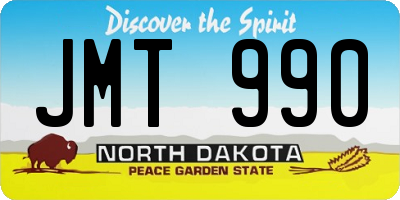 ND license plate JMT990