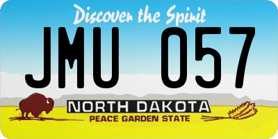 ND license plate JMU057