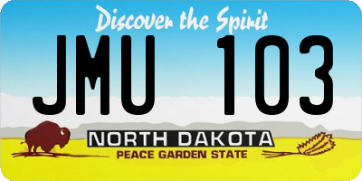 ND license plate JMU103