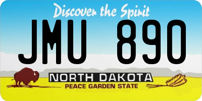 ND license plate JMU890
