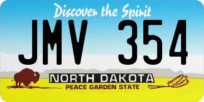 ND license plate JMV354