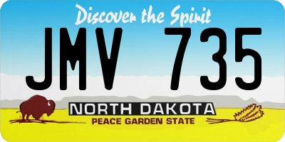 ND license plate JMV735