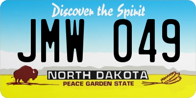 ND license plate JMW049
