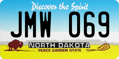 ND license plate JMW069
