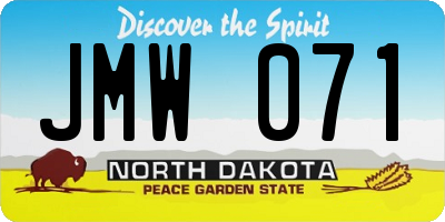 ND license plate JMW071