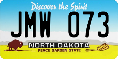ND license plate JMW073