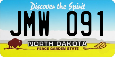 ND license plate JMW091