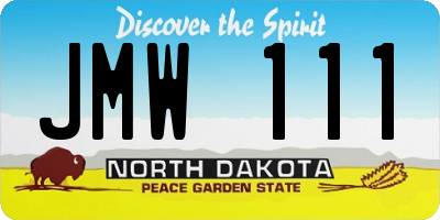 ND license plate JMW111