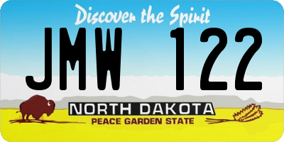 ND license plate JMW122