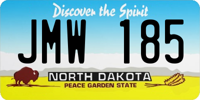 ND license plate JMW185