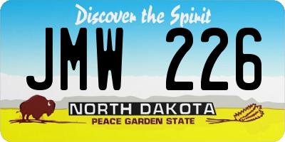 ND license plate JMW226