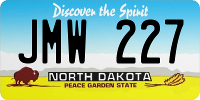 ND license plate JMW227