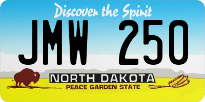 ND license plate JMW250