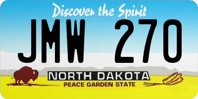 ND license plate JMW270