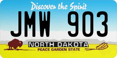 ND license plate JMW903