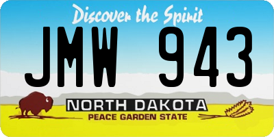 ND license plate JMW943