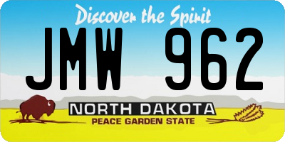 ND license plate JMW962